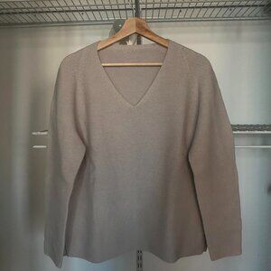 UNIQLO Women's Cream and Tan Jumper